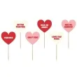 szpilki drewniane serca sweet love mix partydeco 11 cm 6 szt