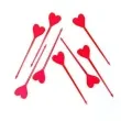 szpilki plastikowe serce czerwone 8 cm 200 szt