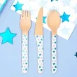 sztucce drewniane little star blue blekitne 24 szt