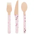 sztucce drewniane little star pink rozowe 24 szt