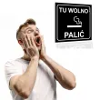 tabliczka informacyjna znak bhp na drzwi tu wolno palic czarny palarnia 10x10 cm