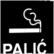 tabliczka informacyjna znak bhp na drzwi tu wolno palic czarny palarnia 10x10 cm