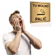 tabliczka informacyjna znak bhp na drzwi tu wolno palic zloty palarnia 10x10 cm