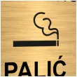 tabliczka informacyjna znak bhp na drzwi tu wolno palic zloty palarnia 10x10 cm