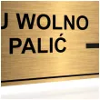 tabliczka informacyjna znak bhp na drzwi tu wolno palic zloty palarnia 20x10 cm