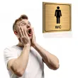 tabliczka informacyjna znak bhp na drzwi wc damska zloty lazienka toaleta 10x10 cm
