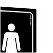 tabliczka informacyjna znak bhp na drzwi wc koedukacyjna czarny lazienka toaleta 10x10 cm