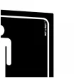tabliczka informacyjna znak bhp na drzwi wc meska czarny lazienka toaleta 10x10 cm