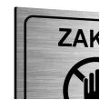 tabliczka informacyjna znak bhp na drzwi zakaz wstepu srebrny do urzedu restauracji 10x10 cm