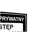 tabliczka informacyjna znak na brame teren prywatny wstep wzbroniony czarny 20x10 cm