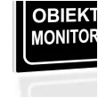 tabliczka informacyjna znak na drzwi uwaga obiekt monitorowany czarny na brame 10x10 cm