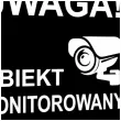 tabliczka informacyjna znak na drzwi uwaga obiekt monitorowany czarny na brame 10x10 cm