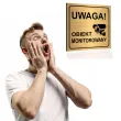 tabliczka informacyjna znak na drzwi uwaga obiekt monitorowany zloty na brame 10x10 cm