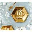 talerzyki 18th birthday zlote partydeco 6 szt