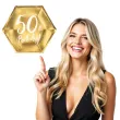 talerzyki 50th birthday zloty patrydeco 6 szt