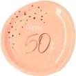talerzyki elegant happy birthday 50 rozowe folat
