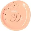talerzyki elegant happy birthday 80 rozowe folat