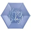 talerzyki happy birthday granatowe partydeco 6szt