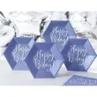 talerzyki happy birthday granatowe partydeco 6szt