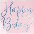 talerzyki happy birthday rozowy pudrowy partydeco 20cm