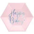 talerzyki happy birthday rozowy pudrowy partydeco 20cm