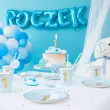 talerzyki papierowe 1 st birthday zlote gwiazdki blekitny partypal 18 cm 6 szt