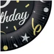 talerzyki papierowe 18th birthday 18 urodziny czarny godan 18 cm 8 szt