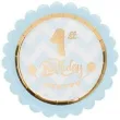 talerzyki papierowe 1st birthday chic blue givi italia 18 cm 8 szt