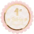 talerzyki papierowe 1st birthday chic pink givi italia 18 cm 8 szt