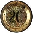 talerzyki papierowe 20 urodziny holo gold santex 22 5 cm 10 szt