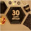 talerzyki papierowe 30 urodziny glitz glamour czarno zlote neviti 27 cm 8 szt