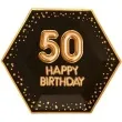 talerzyki papierowe 50 urodziny glitz glamour czarno zlote neviti 27 cm 8 szt