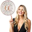 talerzyki papierowe 60 urodziny rozowe zloto bialy santex 22 5 cm 10 szt