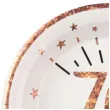 talerzyki papierowe 70 urodziny rozowe zloto bialy santex 22 5 cm 10 szt