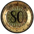 talerzyki papierowe 80 urodziny holo gold santex 22 5 cm 10 szt