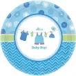 talerzyki papierowe baby shower boy amscan 27 cm 8 szt