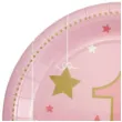 talerzyki papierowe baby shower girl cyfra 1 rozowy jix 17 5 cm