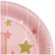 talerzyki papierowe baby shower girl cyfra 1 rozowy jix 17 5 cm
