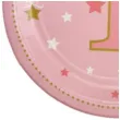 talerzyki papierowe baby shower girl cyfra 1 rozowy jix 17 5 cm