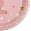 talerzyki papierowe baby shower girl cyfra 1 rozowy jix 17 5 cm