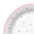 talerzyki papierowe baby shower girl gwiazdki biale rozowe maki 18 cm 8 szt