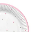 talerzyki papierowe baby shower girl gwiazdki biale rozowe maki 18 cm 8 szt