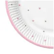 talerzyki papierowe baby shower girl gwiazdki biale rozowe maki 18 cm 8 szt