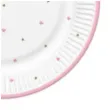 talerzyki papierowe baby shower girl gwiazdki biale rozowe maki 18 cm 8 szt