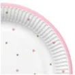 talerzyki papierowe baby shower girl gwiazdki biale rozowe maki 23 cm 8 szt