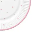 talerzyki papierowe baby shower girl gwiazdki biale rozowe maki 23 cm 8 szt