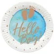 talerzyki papierowe baby shower hello boy niebieski boland 23 cm 10 szt