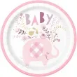 talerzyki papierowe baby slonik rozowy godan 23 cm 8 szt