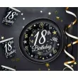 talerzyki papierowe beauty charm 18 urodziny czarny godan 18 cm 6 szt