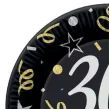 talerzyki papierowe beauty charm 30 te urodziny czarne godan 18 cm 8 szt